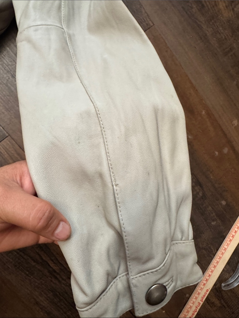 Mossimo Supply Co. Light Cream Leather Blazer Jacket - Picture 14 of 16